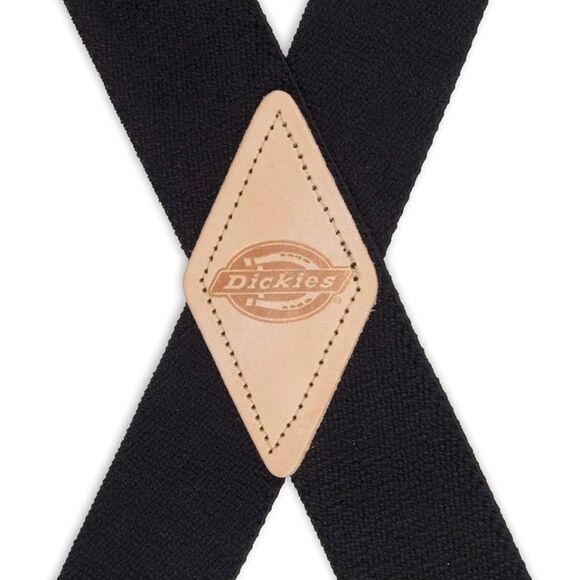 NWT Dickies Men's 1.5” Solid Black Straight Clip Adjustable X Back Suspender OS - Picture 2 of 10